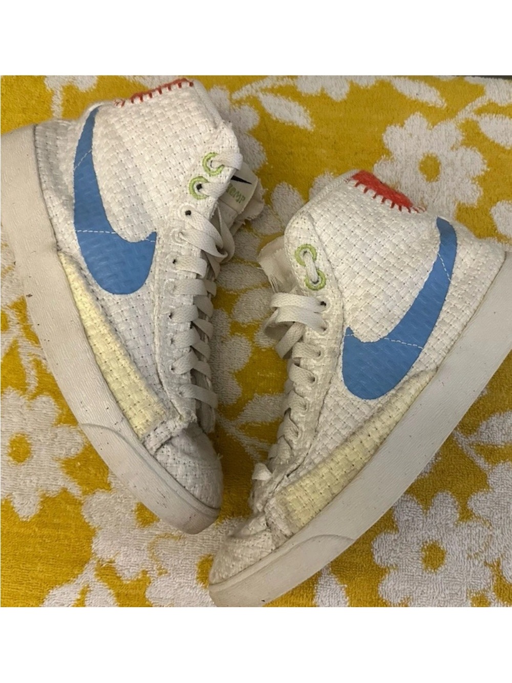 Nike Blazer Mid 77 Next Nature Hemp University Blue Orange Sneakers Shoes 6.5
